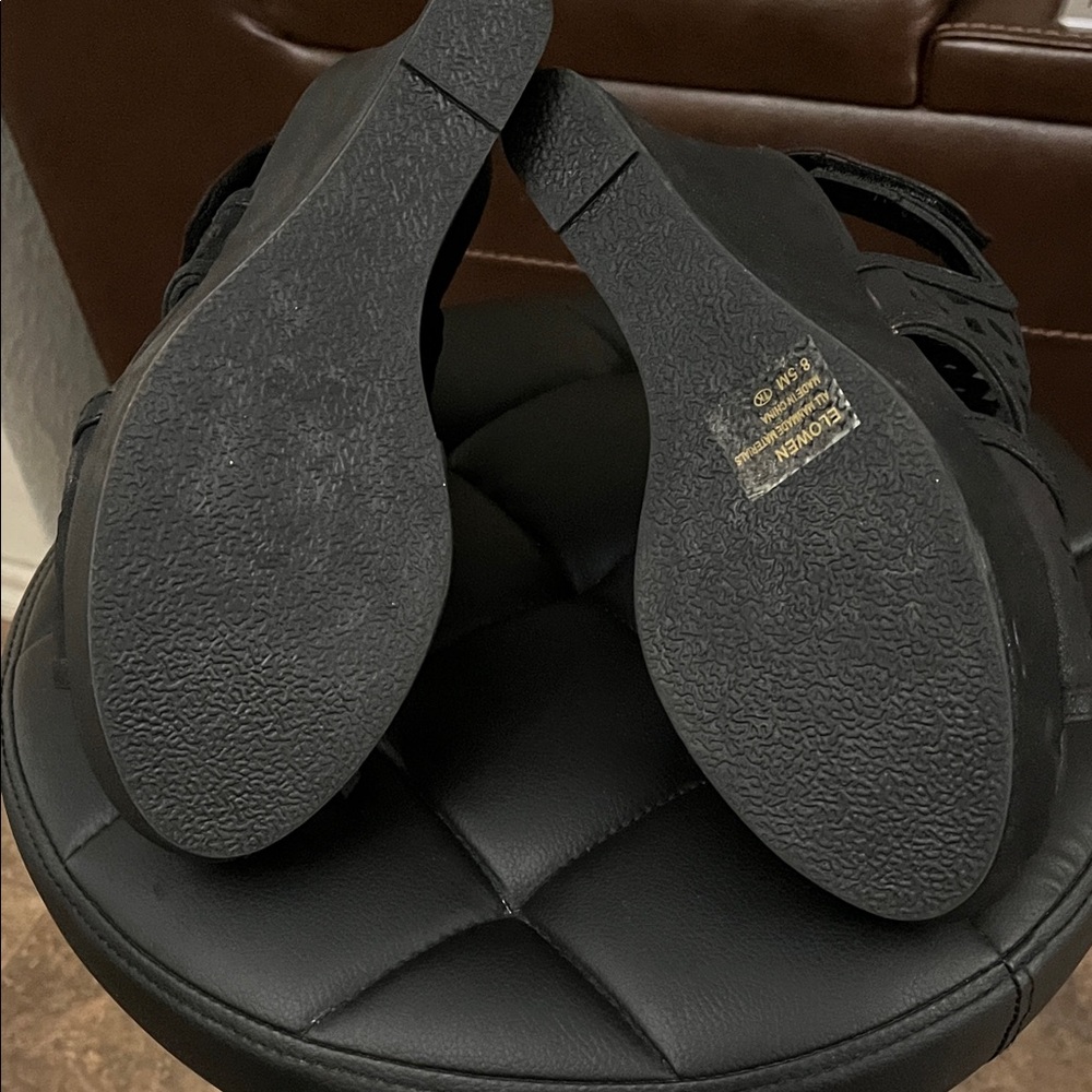 Jellypop Black Cutout Wedges - Picture 5 of 5